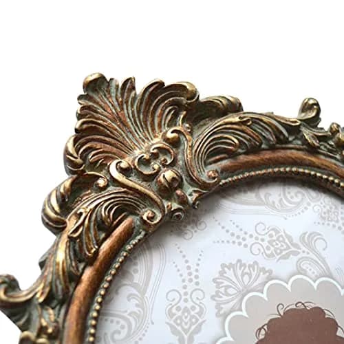 SIKOO Vintage 5x7 Picture Frame Antique Ornate Bronze Gold | Resin with Glass Front thumbnail 6