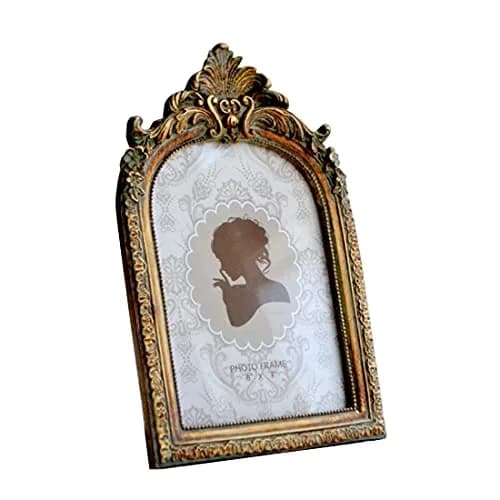 SIKOO Vintage 5x7 Picture Frame Antique Ornate Bronze Gold | Resin with Glass Front thumbnail 2