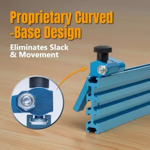 POWERTEC 3" Fence Flip Stop for Table Saw, Miter Saw, and Drill Press, T Track Accessories for Woodworking, 1PK (71367) | Universal T-Track Flip Stop thumbnail 3