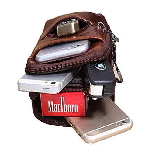 Hebetag Genuine Leather Phone Belt Holster Waist Case Bag for Men | 10cm(W)x16cm(H) (3.9"x6.3") thumbnail 6