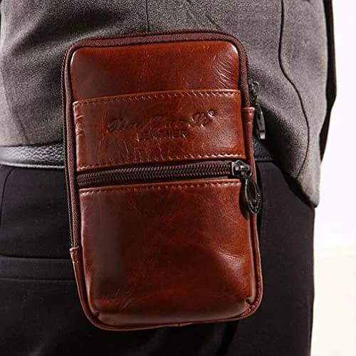 Hebetag Genuine Leather Phone Belt Holster Waist Case Bag for Men | 10cm(W)x16cm(H) (3.9"x6.3") thumbnail 7
