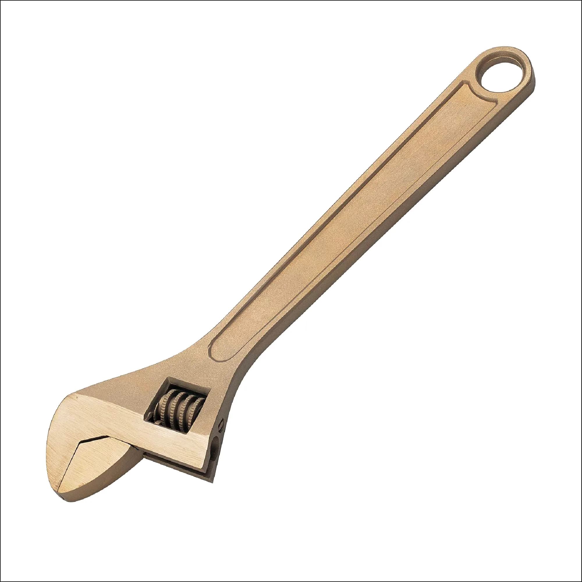CS Unitec Non-Sparking Adjustable Wrench 6in (15.24cm) Aluminum Bronze Tool | TUV Certified Safety Wrench — 12" / Aluminum Bronze