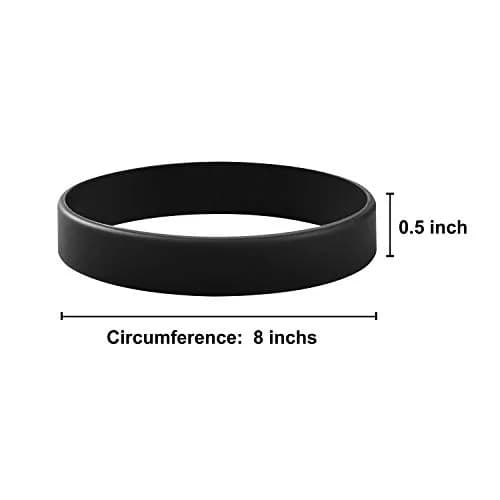 BRANDWINLITE Black Silicone Bracelets 6pcs (202mm / 8") | Unisex Adult Size, Latex-Free, Waterproof thumbnail 3