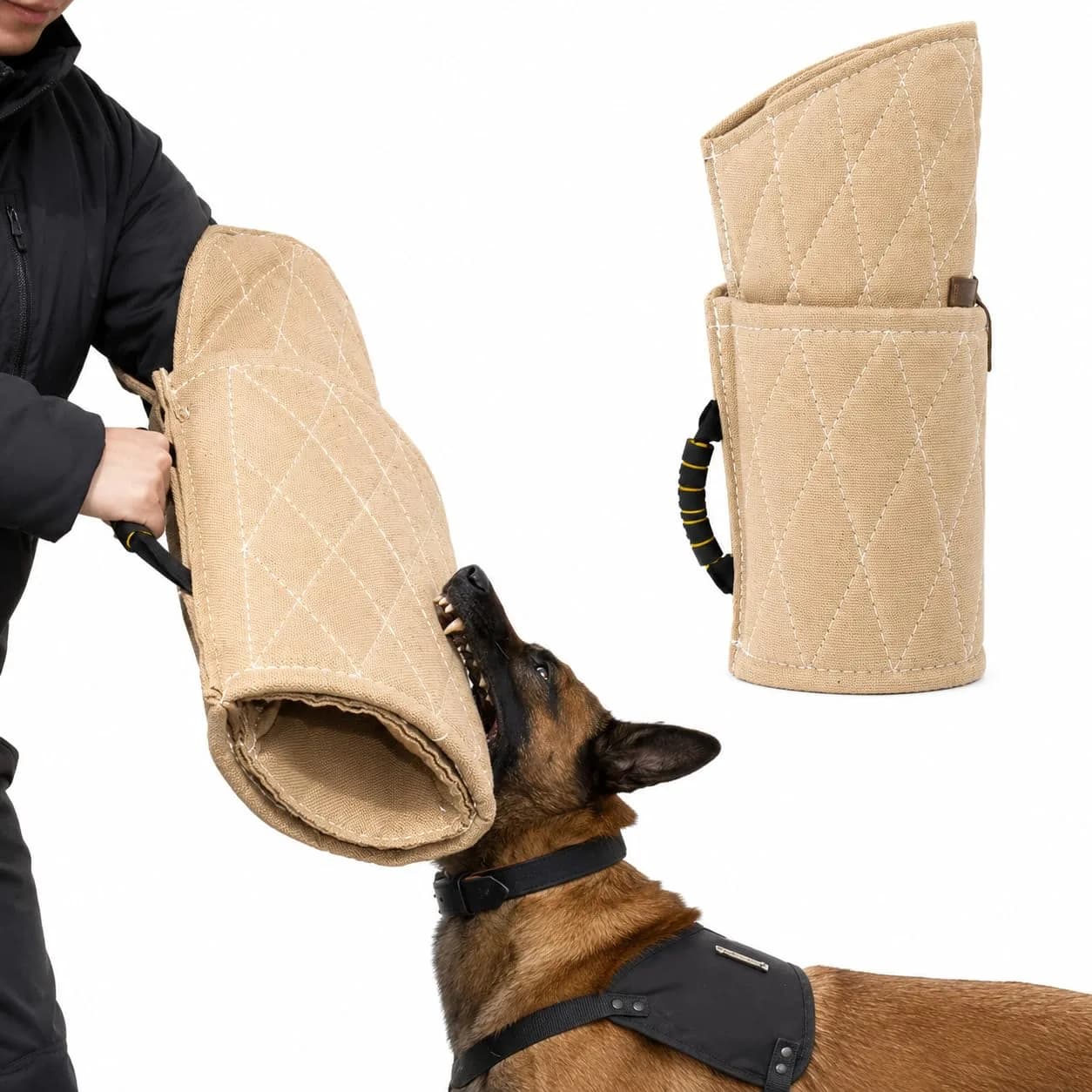 Morezi Dog Bite Sleeve Training Large Dogs | Protective Tug & Bite Toy for Puppies & K9s — Yellow / 25"x12"in