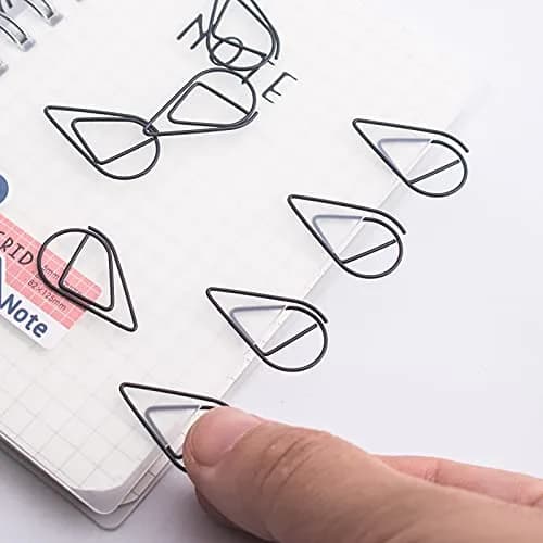 VENCINK Black Drop-Shaped Paper Clips, 1 inch | Creative Office & School Supplies thumbnail 4