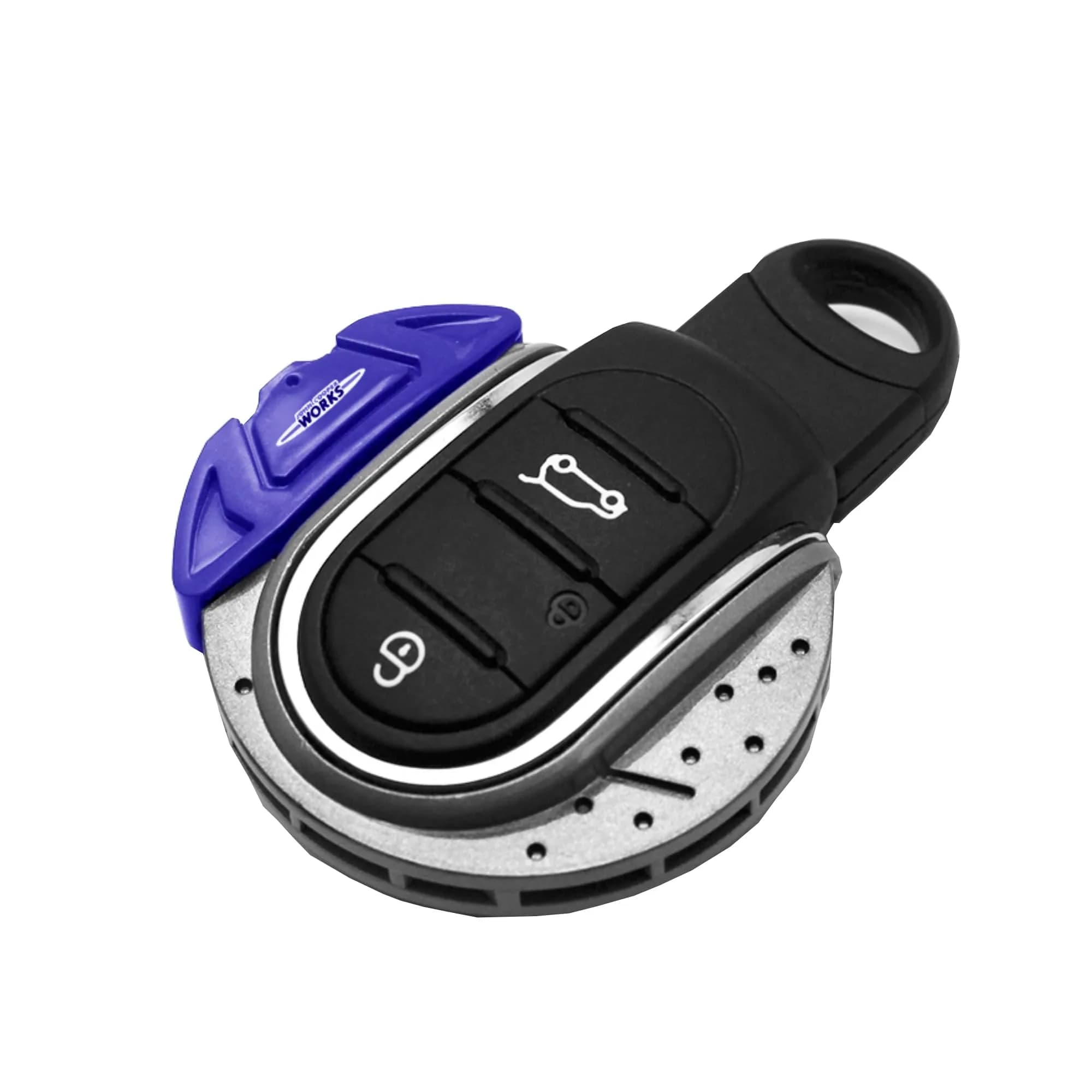 YaaGoo Black Keychain Key Cover Case for Mini Cooper F54-F60 | Genuine ABS Protection — Blue