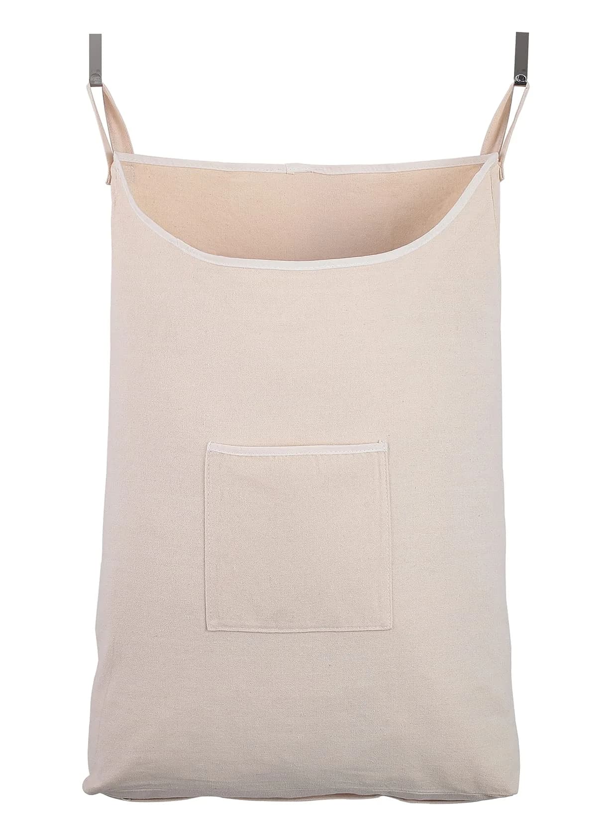 GORISEN Hanging Laundry Hamper with Front Pocket, Beige, 65 Liters (52cm x 81cm x 10cm) | Space-Saving Door Mount - main product image