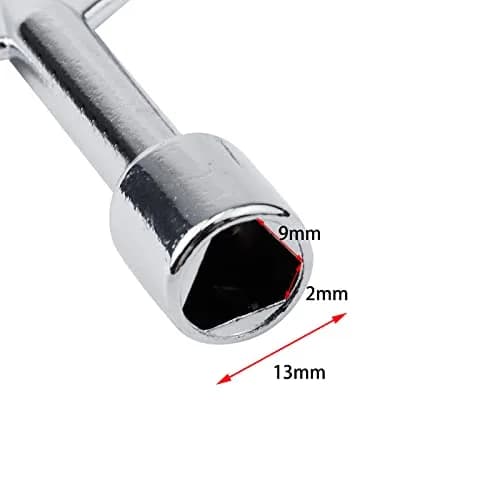 Antrader Triangle Spanner Key, Universal for Elevator Emergency Lift Door | Metal, Silver, 57mm thumbnail 4