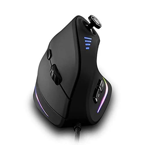 Attoe Vertical Mouse Ergonomic USB Wired 10000 DPI RGB Gaming Mouse for PC Laptop thumbnail 1
