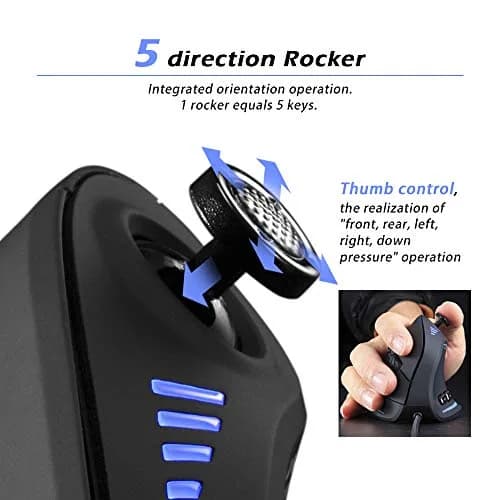 Attoe Vertical Mouse Ergonomic USB Wired 10000 DPI RGB Gaming Mouse for PC Laptop thumbnail 3