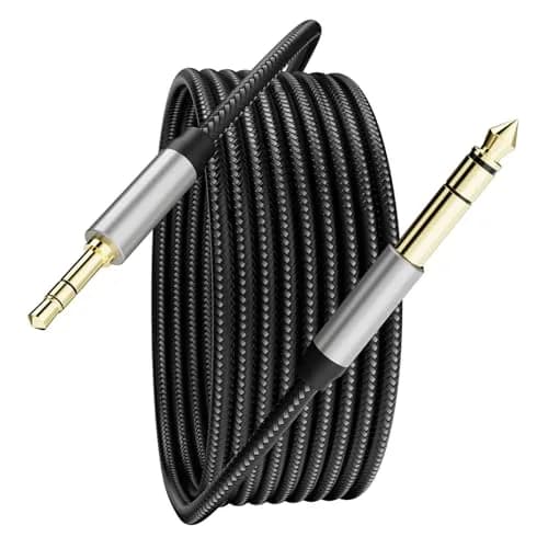 Jelly Tang 3.5 mm to 6.35 mm Audio Cable 3Ft | Gold-Plated Stereo Jack for Amplifiers & Devices thumbnail 1