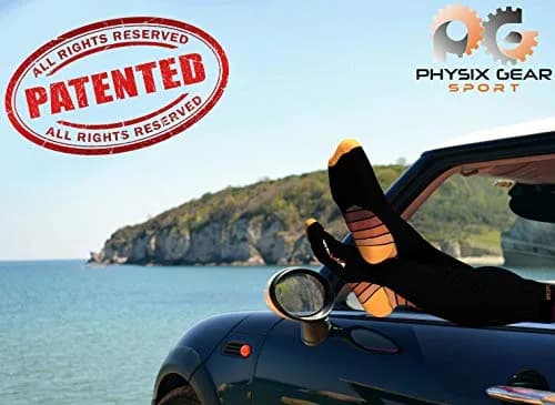 Physix Gear Compression Socks - Best Men & Womens Compression Socks for Circulation, Running, Nurses, Athletic Use Sock Compression, Blood Pressure Socks, Calcetines de Compresion, Black/Orange, XXL | Support & Durability thumbnail 2