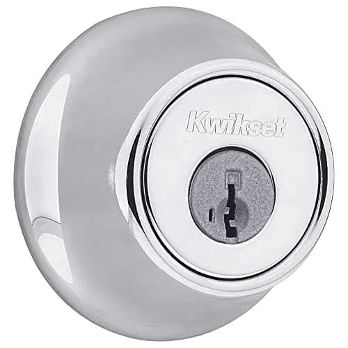 Kwikset Deadbolt Lock, Polished Chrome | SmartKey Security & Pick Resistant (70-120 chars) thumbnail 1