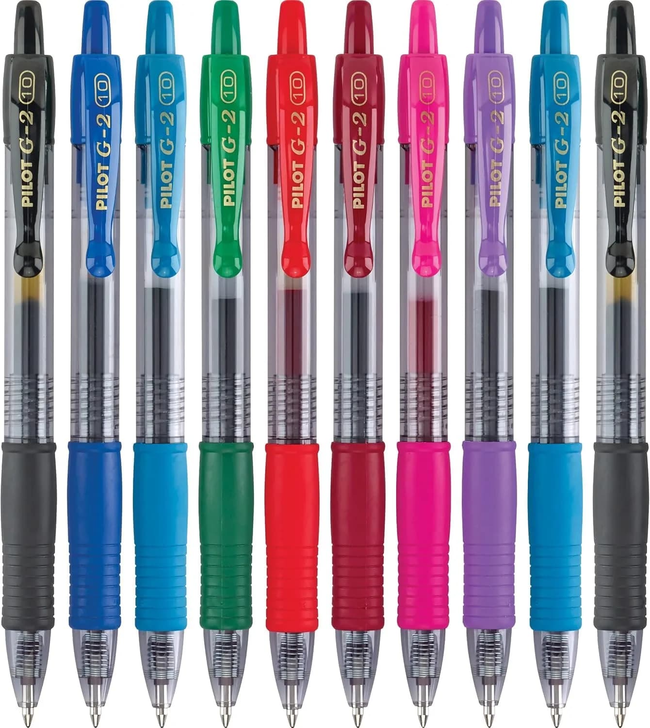 Pilot G2 Gel-Ink Pens, Bold Point (1.0mm) | Refillable, Assorted, 10-Pack for Office & School - main product image