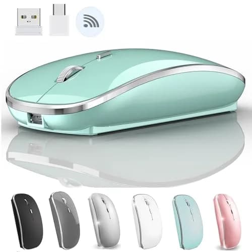 JETTA Wireless Mouse for MacBook & PC | 1600 DPI Optical Sensor, Rechargeable, 2.4GHz Wireless, Blue thumbnail 1