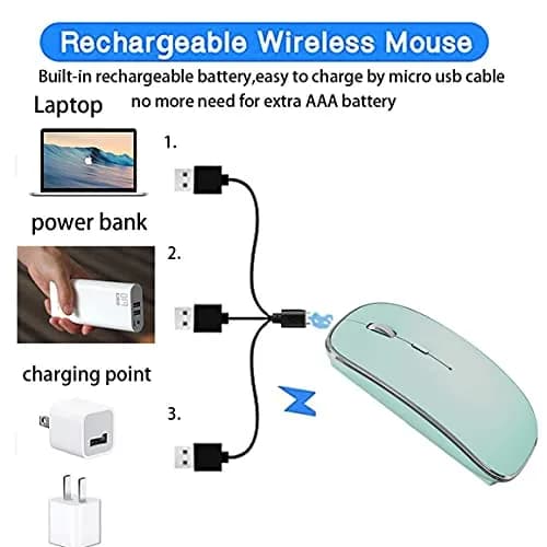 JETTA Wireless Mouse for MacBook & PC | 1600 DPI Optical Sensor, Rechargeable, 2.4GHz Wireless, Blue thumbnail 6