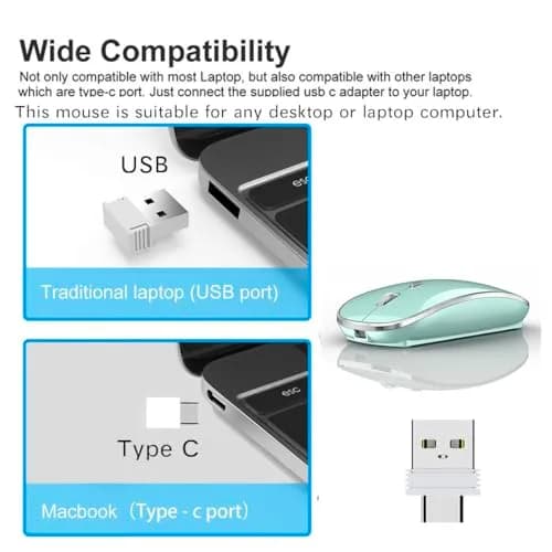 JETTA Wireless Mouse for MacBook & PC | 1600 DPI Optical Sensor, Rechargeable, 2.4GHz Wireless, Blue thumbnail 3