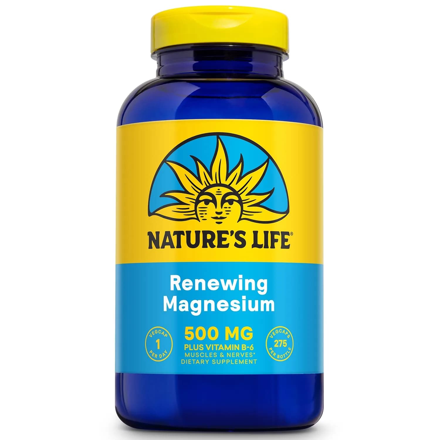 Nature's Life Magnesium 500 mg, 275 VegCaps | Supports Muscles, Nerves & Bones - main product image