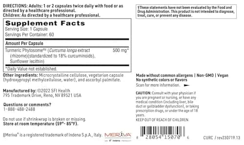 SFI Health CurcuThera 60 Capsules | Bioavailable Curcumin with Phytosome Technology thumbnail 5