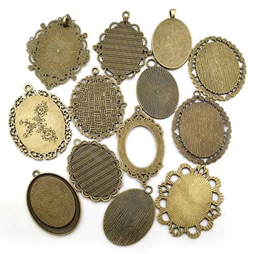 Youdiyla Jewelry Pendant Trays 30x40mm Antique Bronze | Perfect for DIY Photo Jewelry thumbnail 2