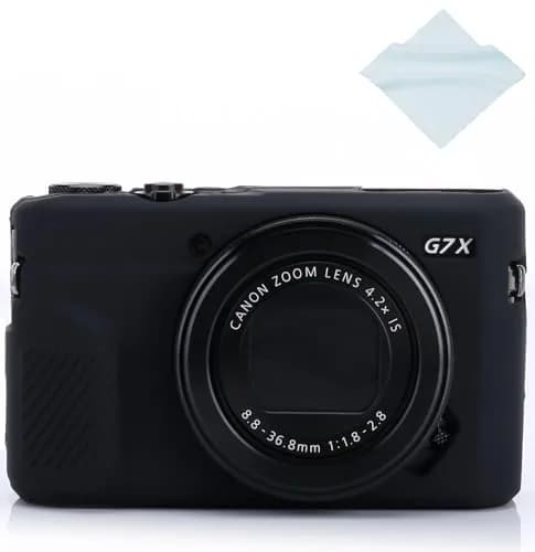 Yisau Black Silicone Camera Case for Canon PowerShot G7X / G7X Mark II | Ultra Thin Lightweight Rubber Soft Case thumbnail 1