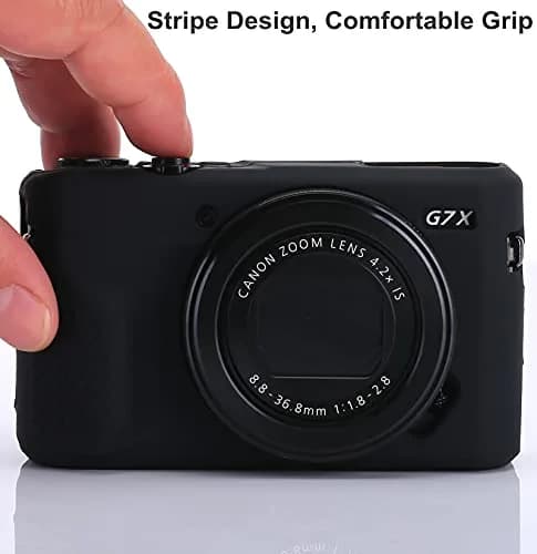 Yisau Black Silicone Camera Case for Canon PowerShot G7X / G7X Mark II | Ultra Thin Lightweight Rubber Soft Case thumbnail 2