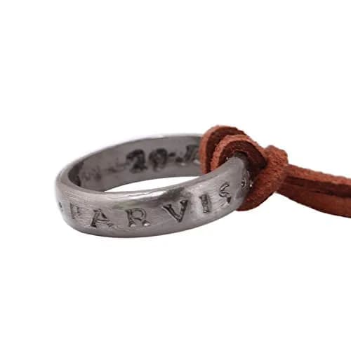 hooseiki Uncharted 4 Nathan Drake Ring Pendant Necklace with Adjustable Brown Leather Chain thumbnail 4