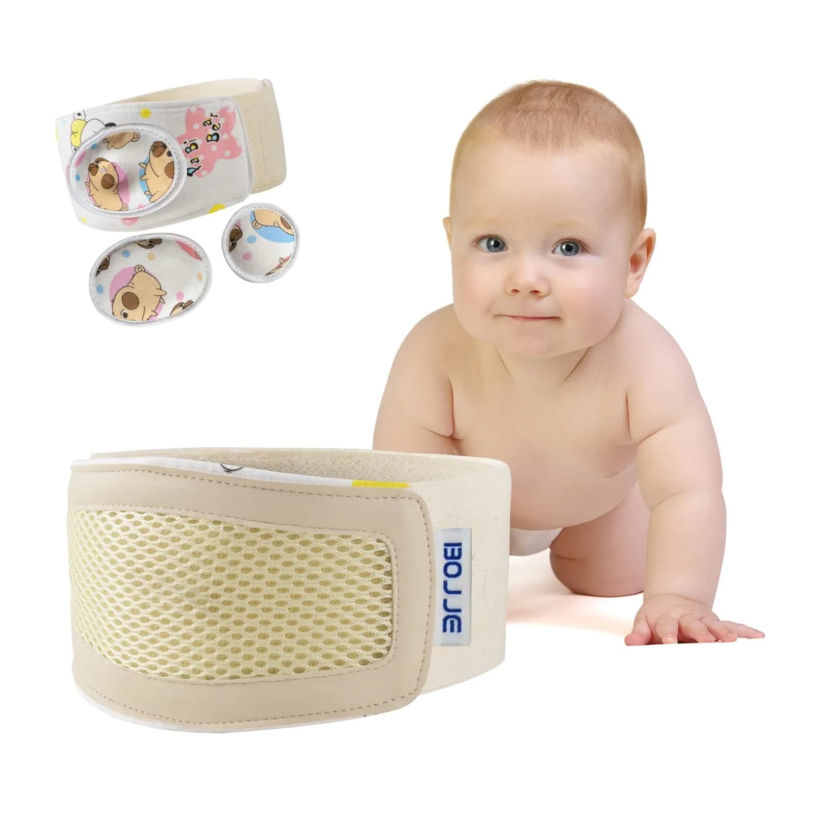 BOJEE Umbilical Hernia Belt for Infants & Kids | 48 cm (19 inch) Beige