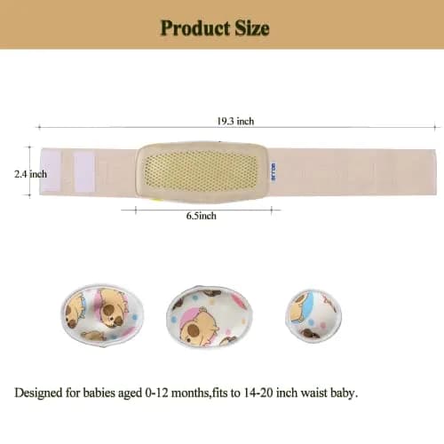 BOJEE Umbilical Hernia Belt for Infants & Kids | 48 cm (19 inch) Beige thumbnail 4