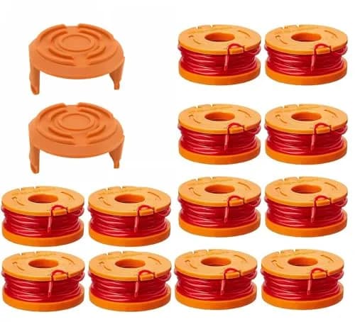 LEIMO KPARTS Trimmer Spool Line for Worx WA0010 | Durable 11ft 0.065" Nylon, Compatible with Worx WG Series, 14 Pack thumbnail 1