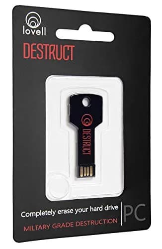 DESTRUCT USB Gadget - Military Grade Hard Drive Wiper | Permanently Erase Data, Portable, USB 1.1, Black thumbnail 2