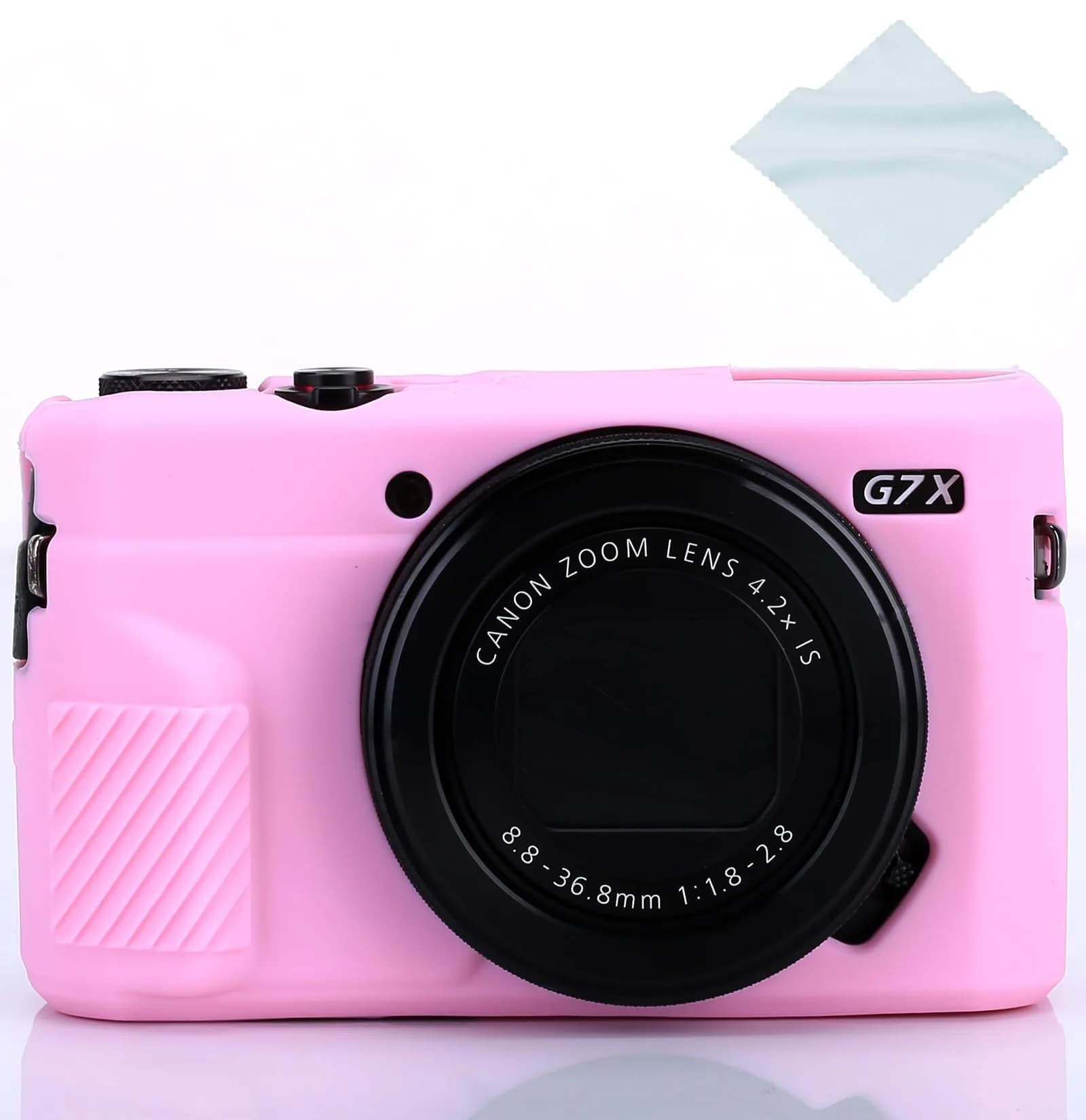 Yisau Silicone Camera Case for Canon G7X / G7X Mark II, Coffee | Ultra Thin Lightweight Rubber Soft Silicone Case Bag Cover — Pink