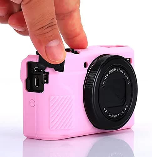 Yisau Pink Silicone Camera Case for Canon PowerShot G7X / G7X Mark II | Ultra Thin Lightweight Rubber Soft Silicone Bag Cover thumbnail 6