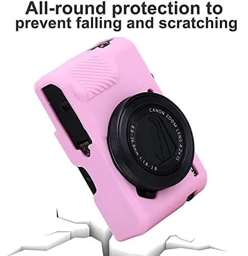 Yisau Pink Silicone Camera Case for Canon PowerShot G7X / G7X Mark II | Ultra Thin Lightweight Rubber Soft Silicone Bag Cover thumbnail 3
