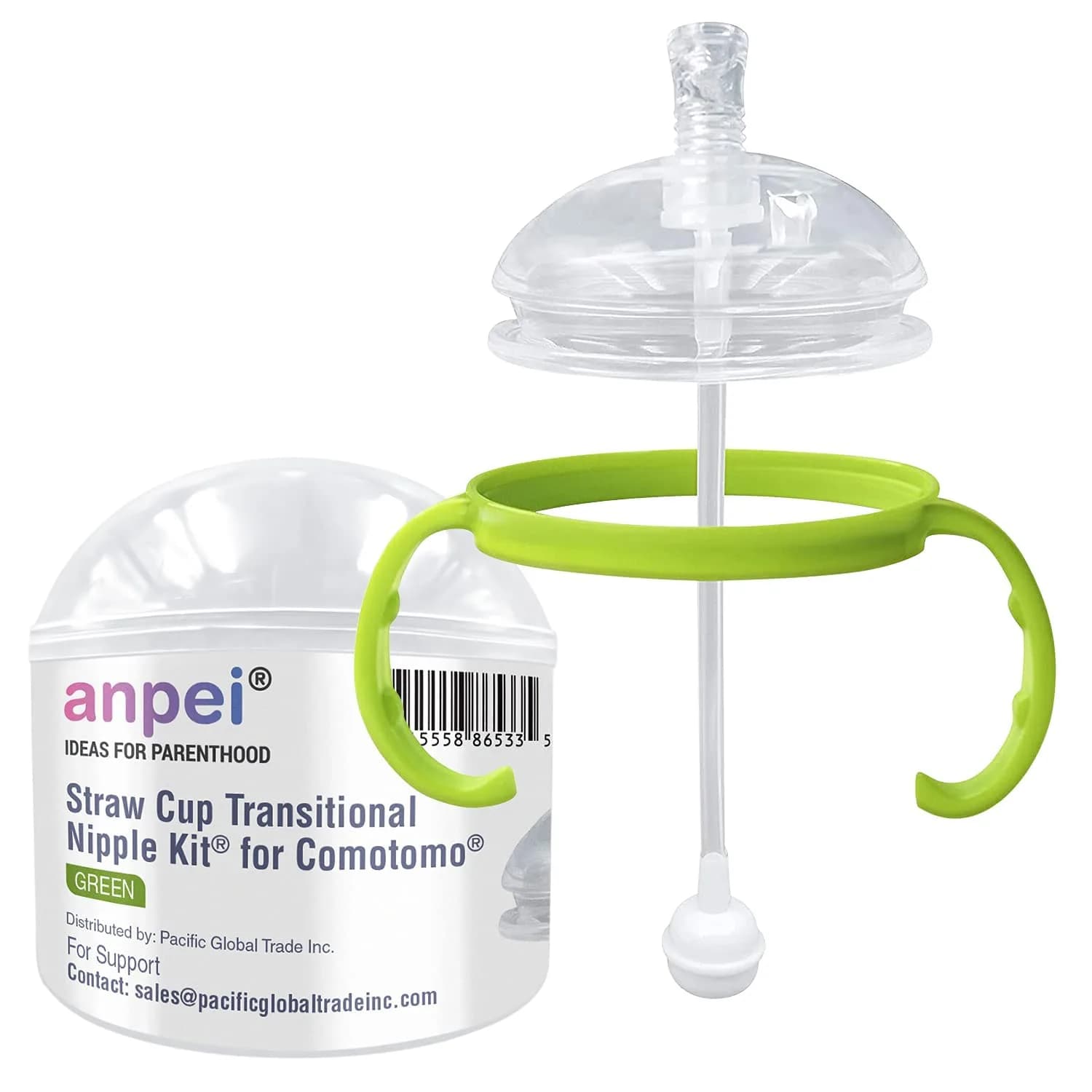 ANPEI Sippy Cup Soft Spout Transitional Nipple Kit for Comotomo Baby Bottles, 5 oz and 8 oz (1 Count) — Straw Cup Nipple