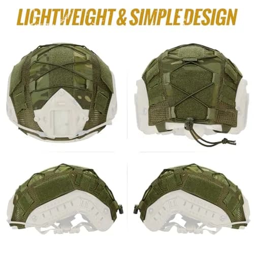 OneTigris Multicam Tactical Fast Helmet Cover for M/L PJ Helmets | Lightweight Cordura Nylon with MOLLE & Bungee System thumbnail 5