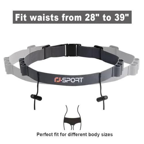 RJ-Sport Race Number Belt with 6 Energy Gel Loops for Triathlon & Marathon, 32g (1.1oz) | Adjustable Waistband for Running Events thumbnail 2