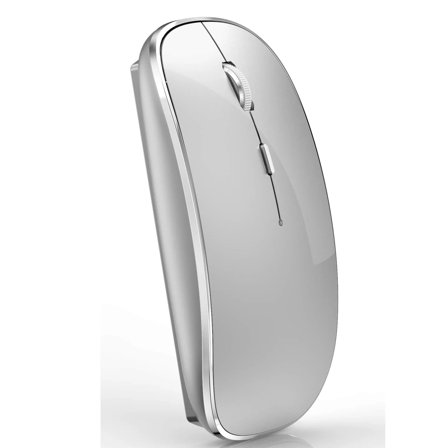 JETTA Wireless Mouse for MacBook Pro MacBook Air Laptop PC Chromebook 2.4 USB/USB C Mouse Rose Gold | Plug and Play — Silver