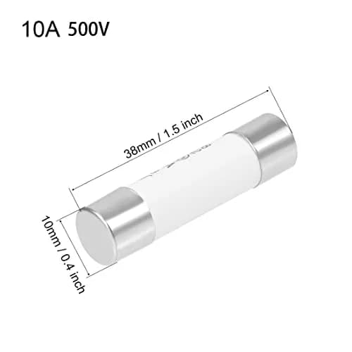 uxcell Ceramic Cartridge Fuses 10A DC 500V 10x38mm | Protects Circuits & Semiconductors thumbnail 2