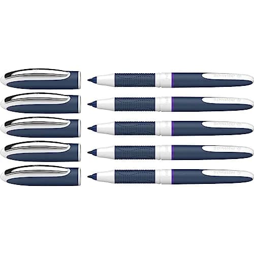 Schneider One Change Rollerball Pen, Refillable, 0.6 mm Ultra-Smooth Tip, Violet Ink, Box of 5 Pens | Smooth Ink Flow thumbnail 1