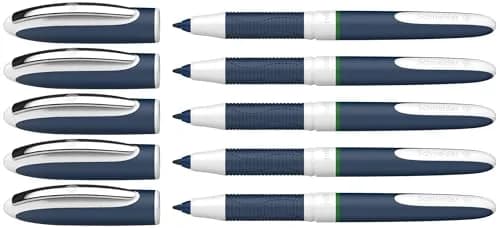 Schneider One Change Refillable Rollerball Pen Box of 5, Green | Hybrid Ink, 0.5mm Fine Point thumbnail 1