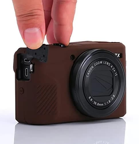 Yisau Silicone Camera Case for Canon G7X / G7X Mark II, Coffee | Ultra Thin Lightweight Rubber Soft Silicone Case Bag Cover thumbnail 4