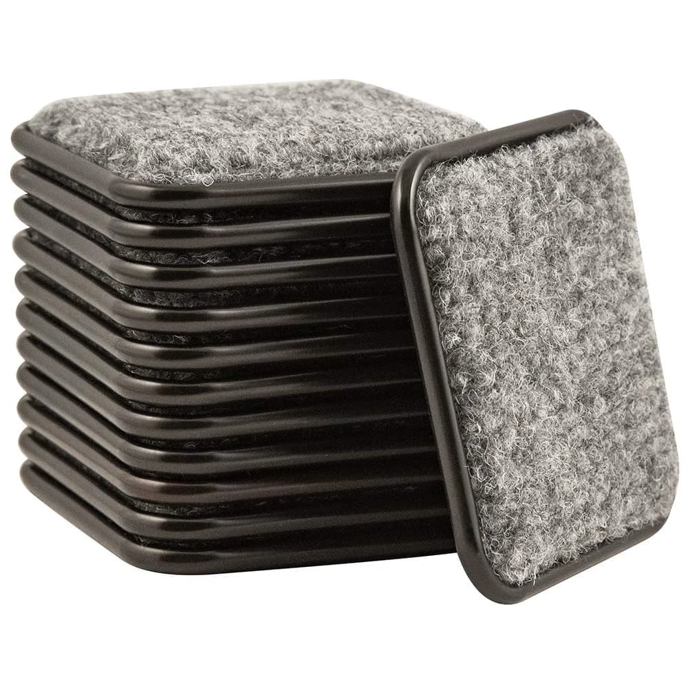 SOFTTOUCH 2-1/2" Round Reusable Carpet Bottom Furniture Caster Cups, 4-Pack, Brown | Protects Floors from Scratches & Noise — 2-1/2 Inch / Square