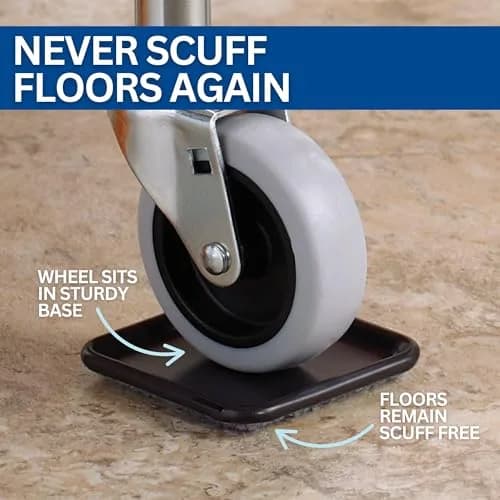 SoftTouch 2-1/2" Square Reusable Furniture Caster Cups with Carpet Bottom, 12-Pack Brown/Gray | Protects Hard Floors & Stabilizes Furniture thumbnail 4
