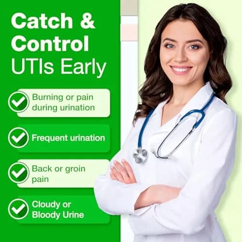 Easy@Home Urinary Tract Infection Test Strips 25 Pack | Detects Leukocytes & Nitrites for Women thumbnail 4