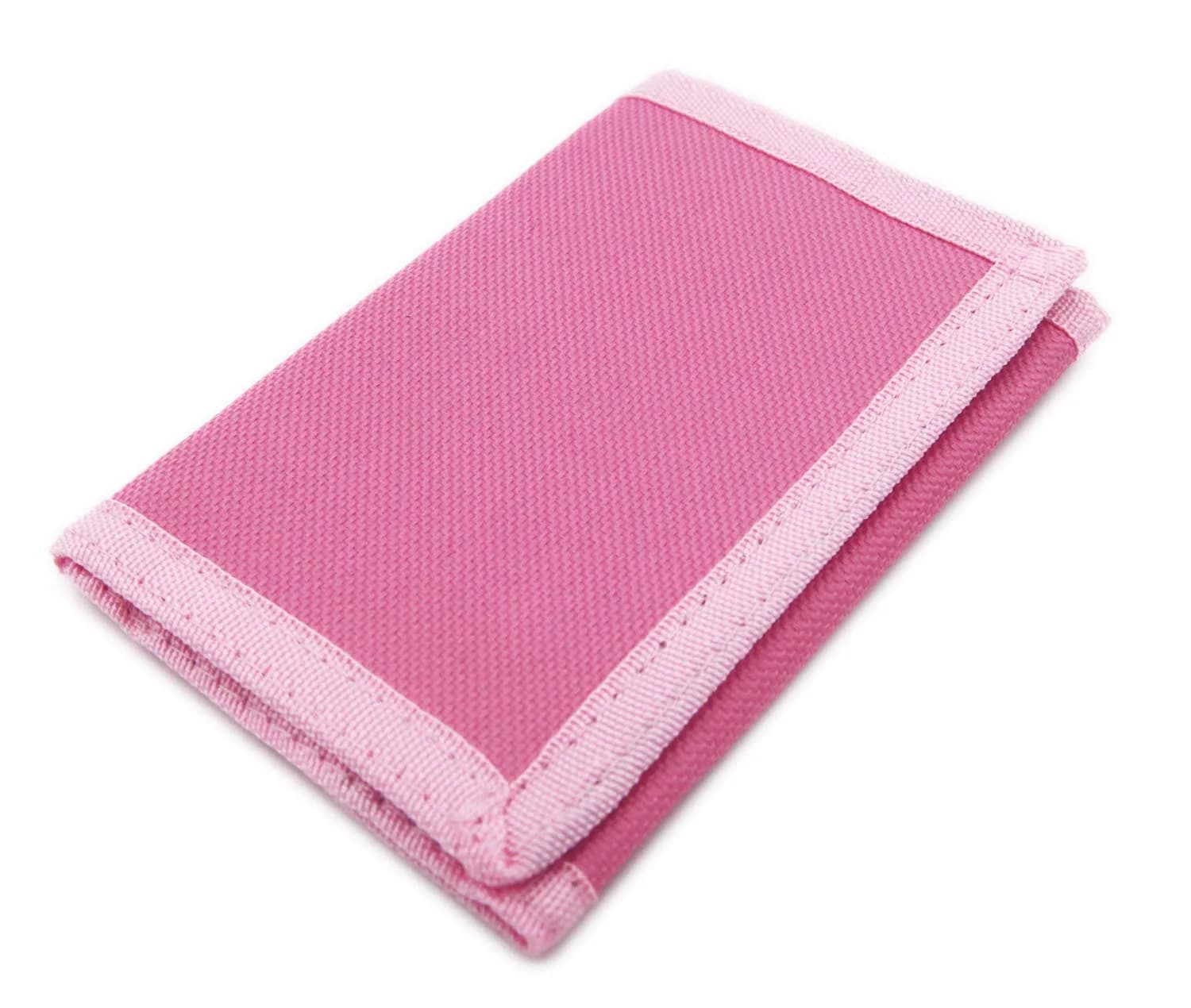 AI-DEE RFID Trifold Canvas Outdoor Sports Wallet for Kids - Pink | Durable Hook & Loop Closure — Pink