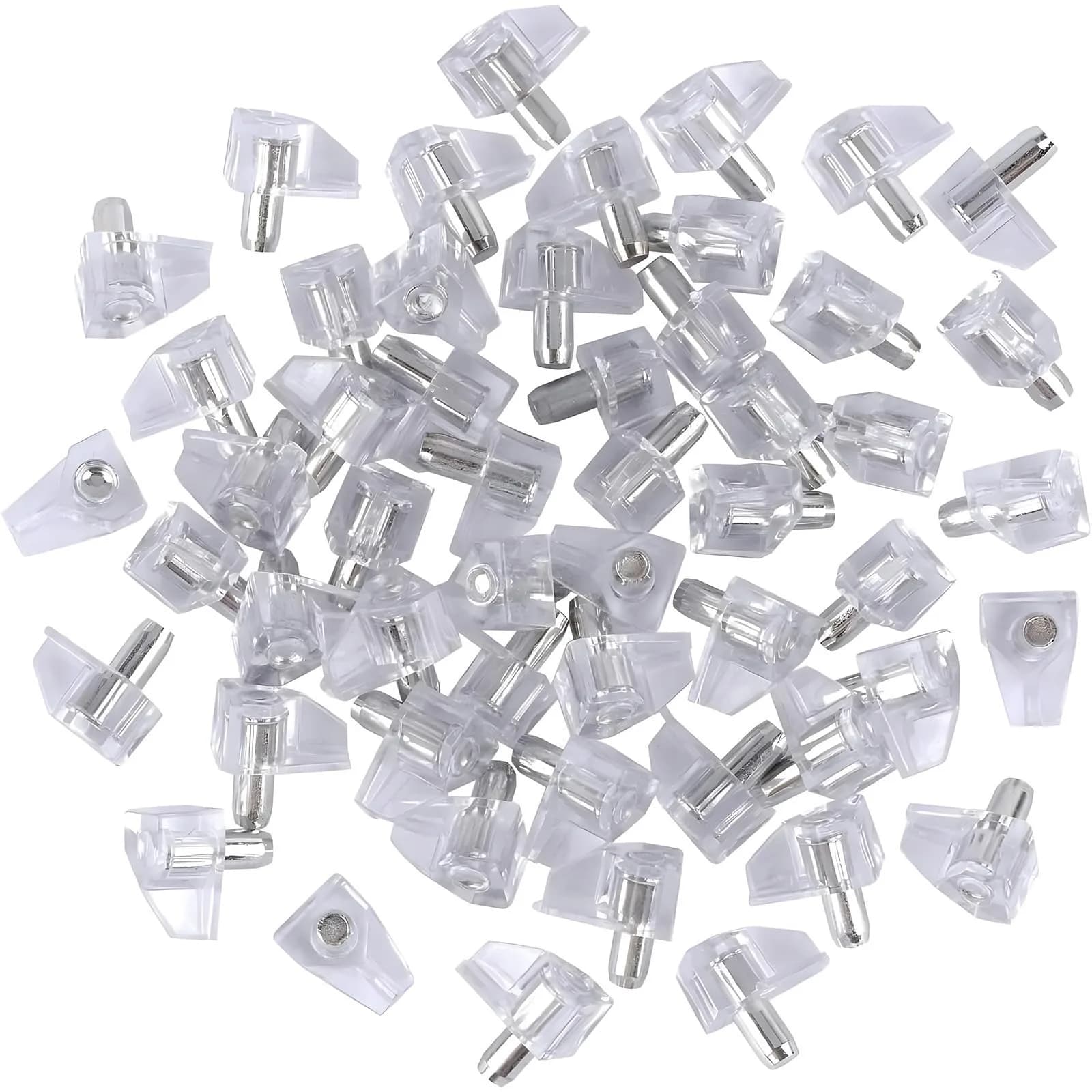 Tbestmax 5 mm Shelf Support Pegs 120 Pcs | Stainless Steel Cabinet Shelf Pins for Bookcases — 04-5mm-Clear-95 pcs