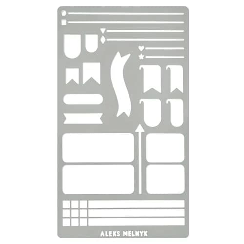 Aleks Melnyk No.62 Metal Bullet Journaling Stencil – Reusable Stainless Steel Template for Planner, Scrapbooking, Habit Tracker, Weekly Spread thumbnail 1