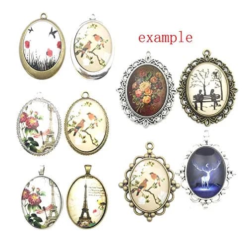 Youdiyla 10 Pendant Trays 30x40mm Oval Blank Bezel Frame Jewelry Making Antique Silver thumbnail 4