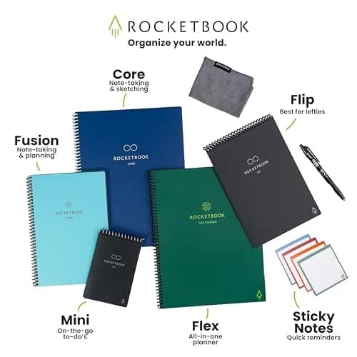 Rocketbook Fusion Hybrid Reusable Planner Notebook, Executive 6x8.8, Black | Plan, Digitize, Erase, Re-Plan thumbnail 9